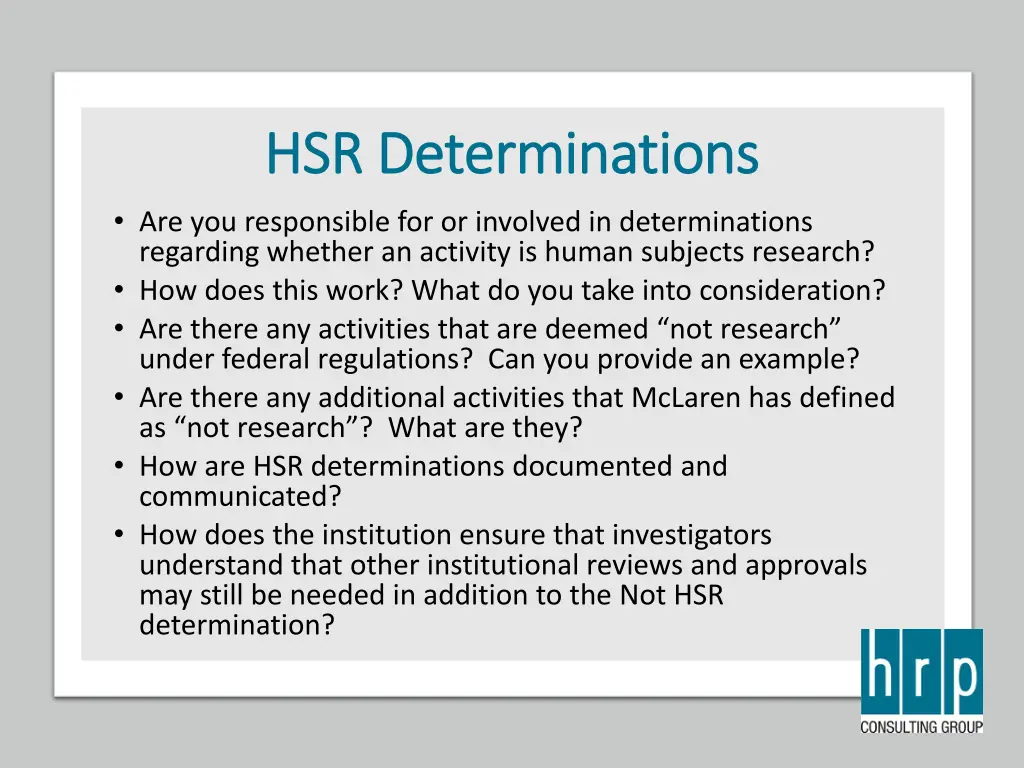 hsr determinations hsr determinations