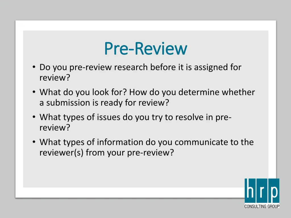 pre pre review review