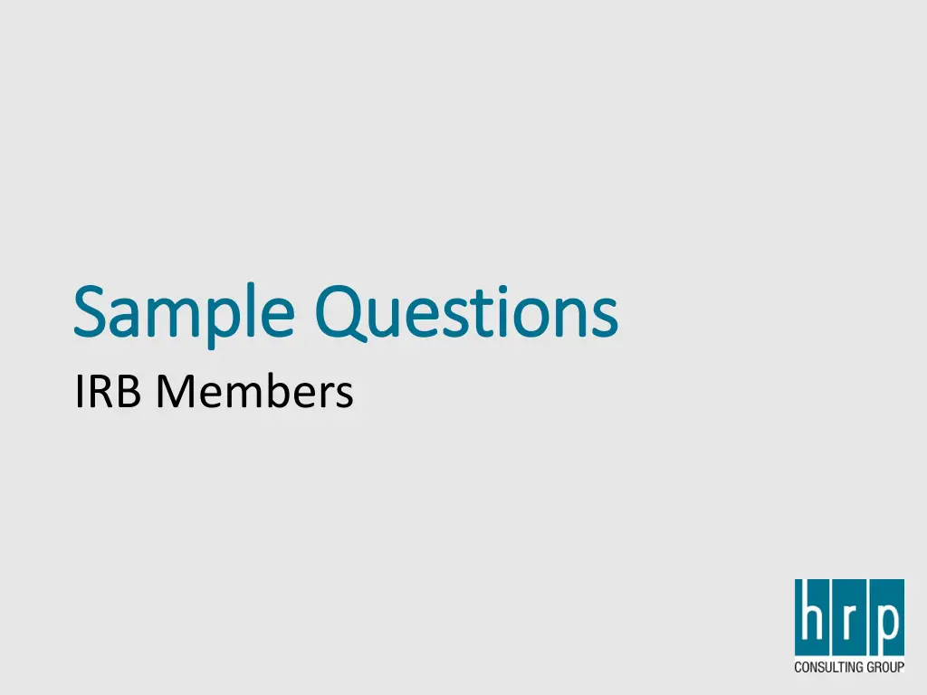 sample questions sample questions irb members