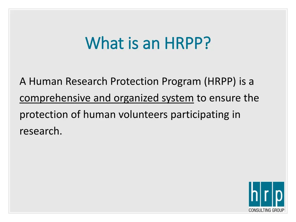 what is an hrpp what is an hrpp