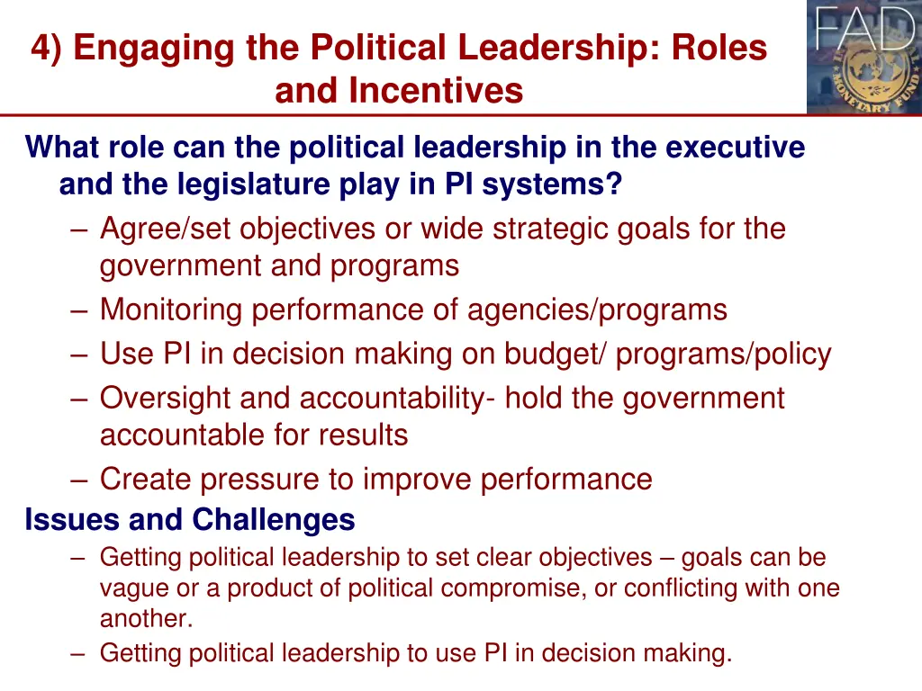 4 engaging the political leadership roles