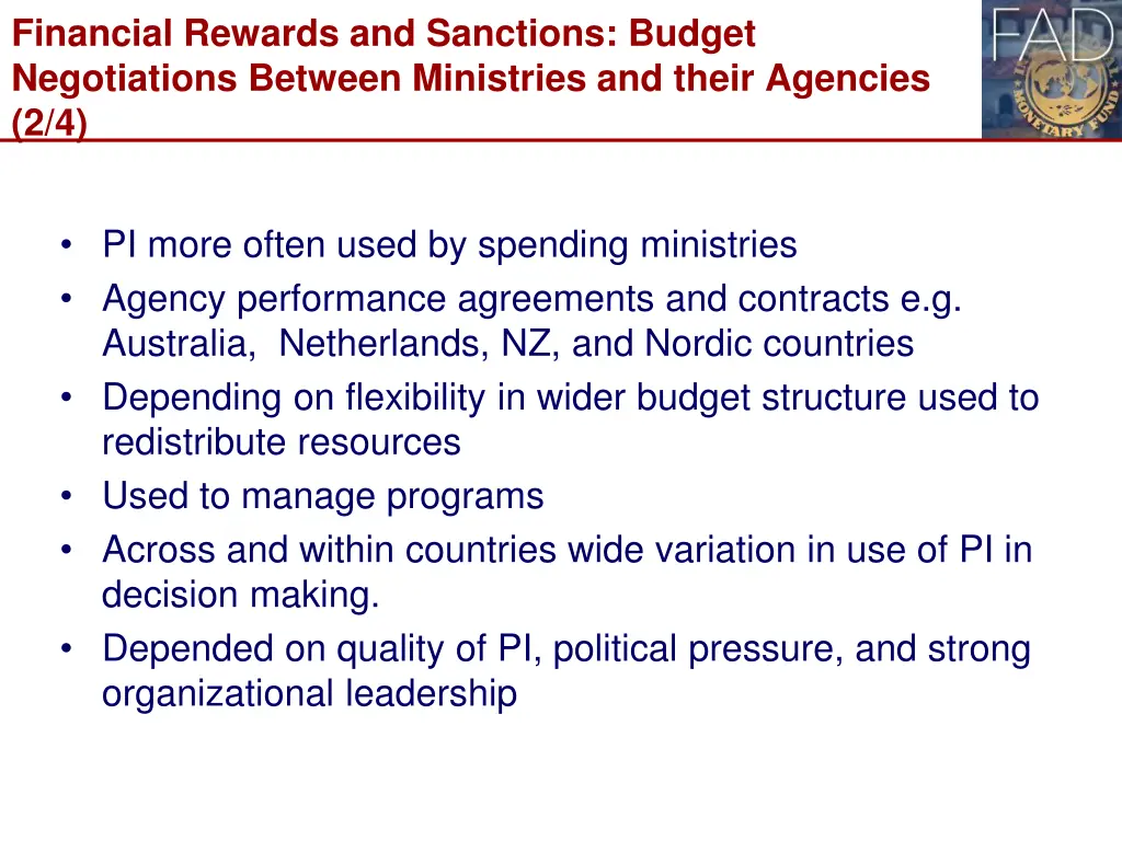 financial rewards and sanctions budget