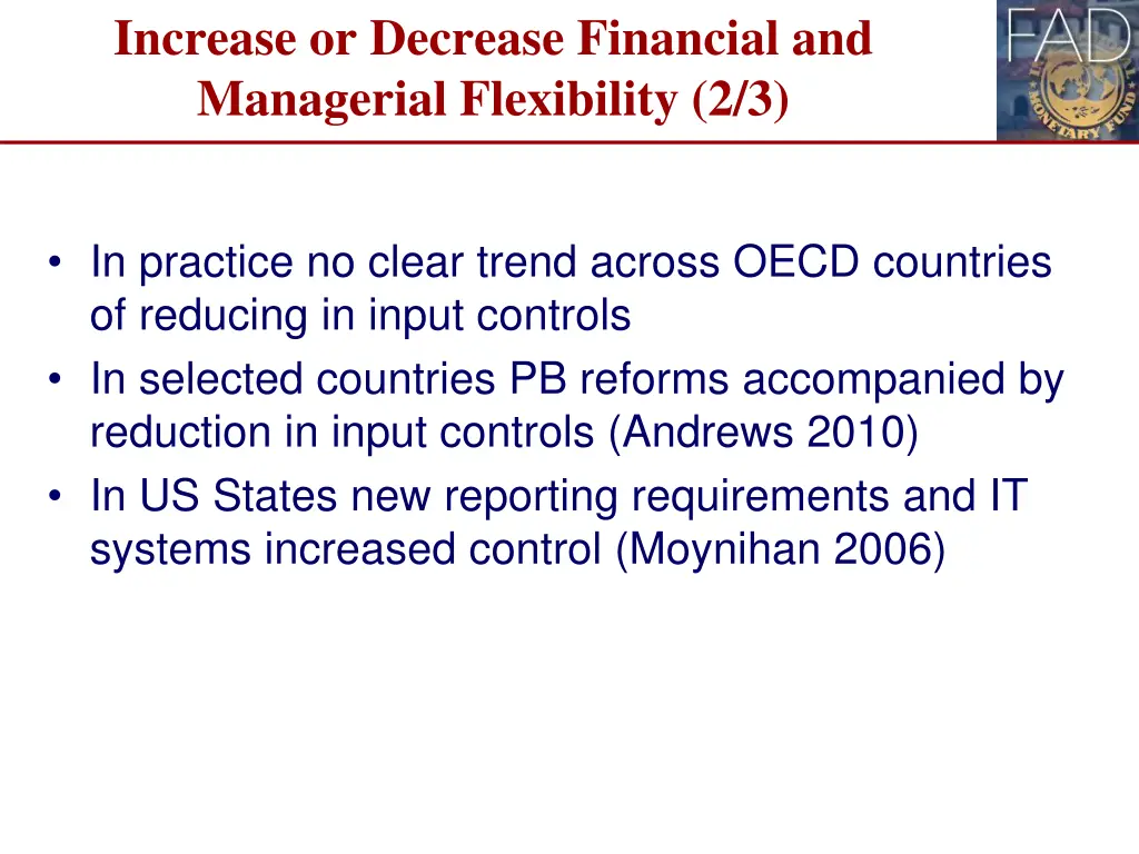 increase or decrease financial and managerial 1