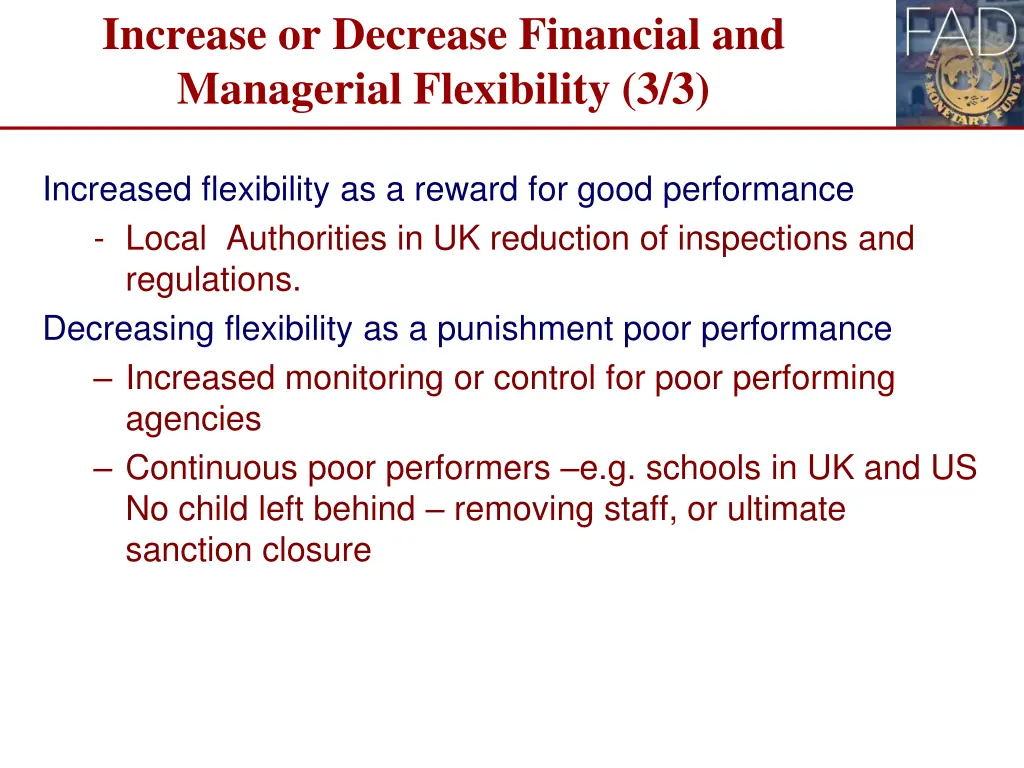 increase or decrease financial and managerial 2