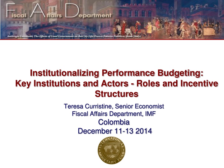 institutionalizing performance budgeting