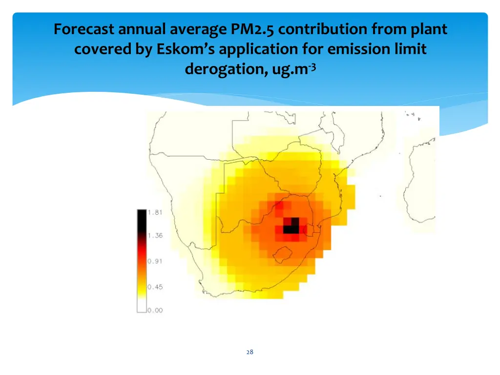 forecast annual average pm2 5 contribution from