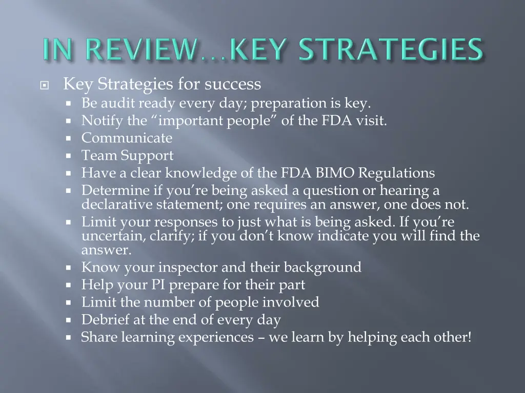 key strategies for success be audit ready every