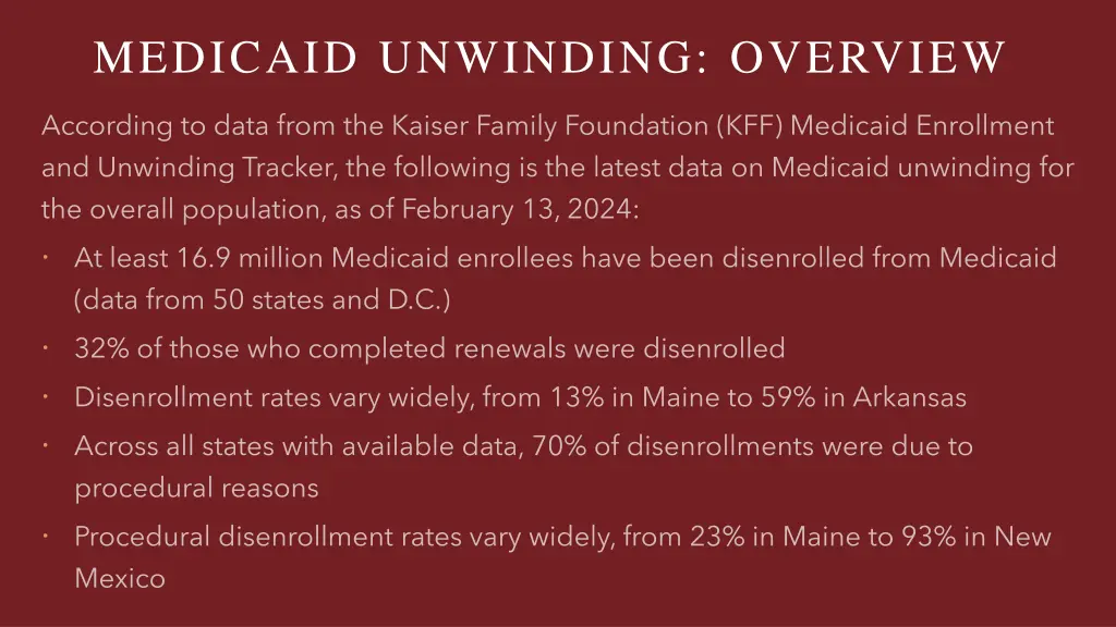 medicaid unwinding overview