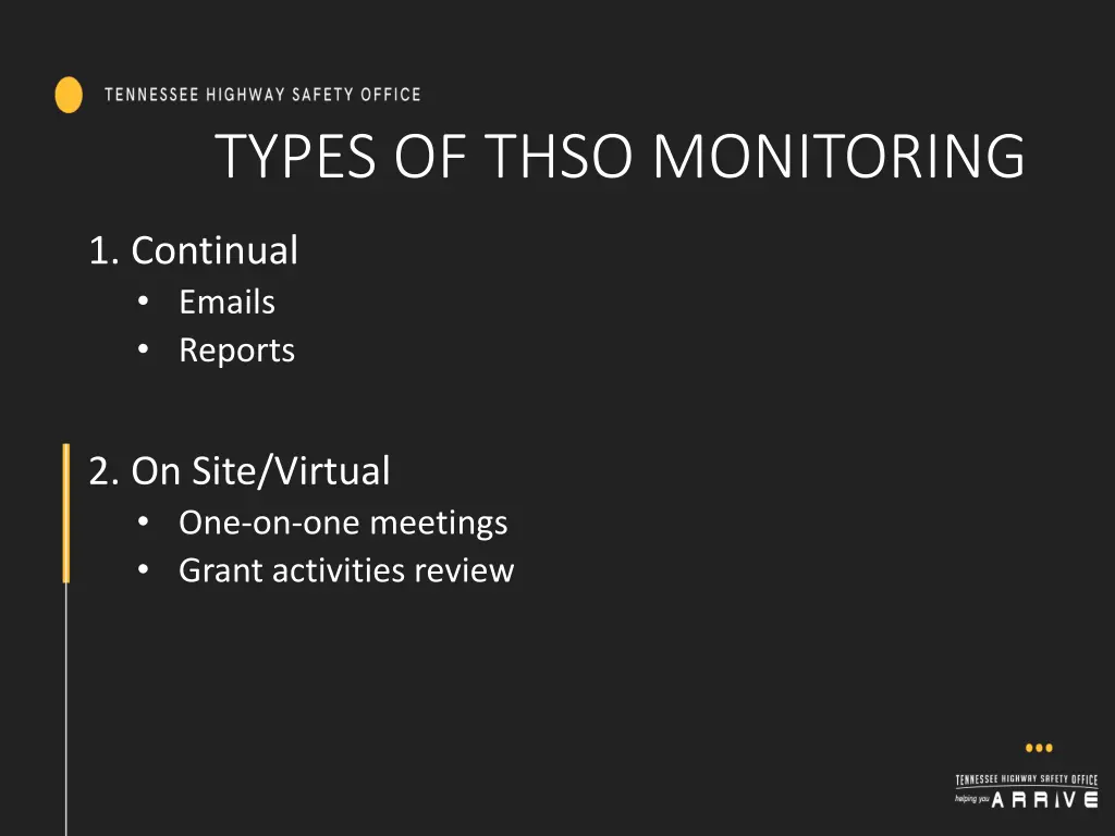 types of thso monitoring