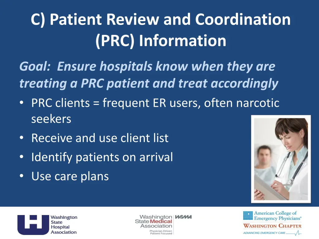 c patient review and coordination prc information