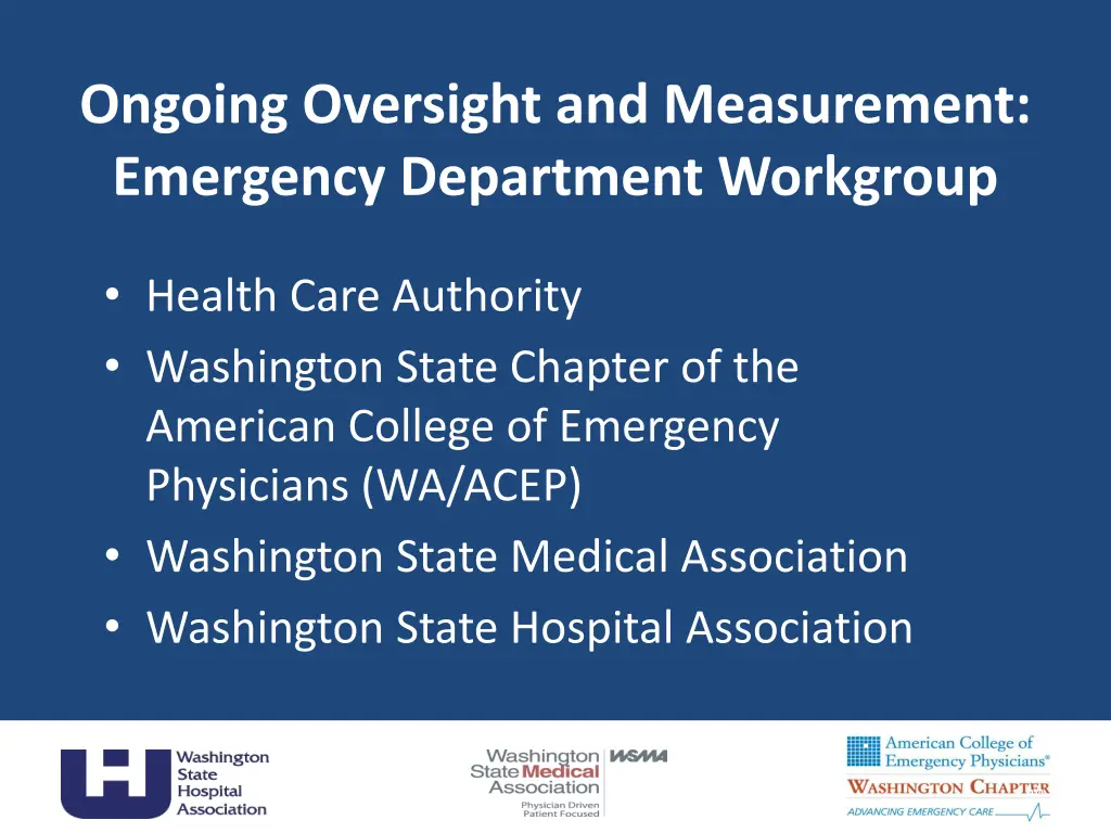 ongoing oversight and measurement emergency