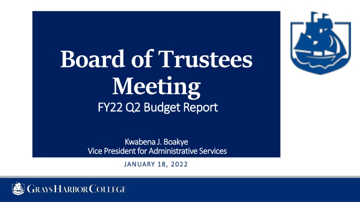 board of trustees meeting fy22 q2 budget report