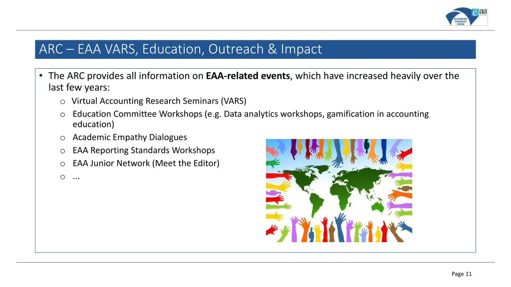 arc eaa vars education outreach impact