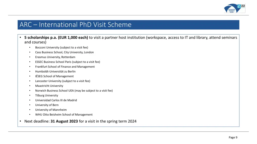 arc international phd visit scheme