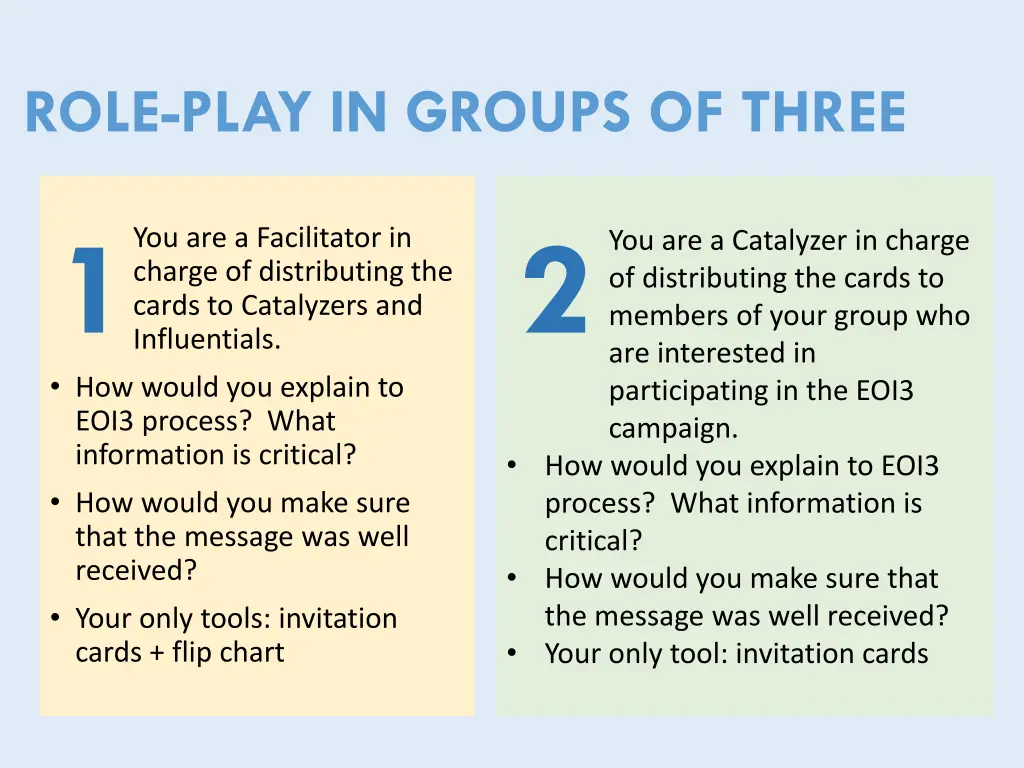 role play in groups of three