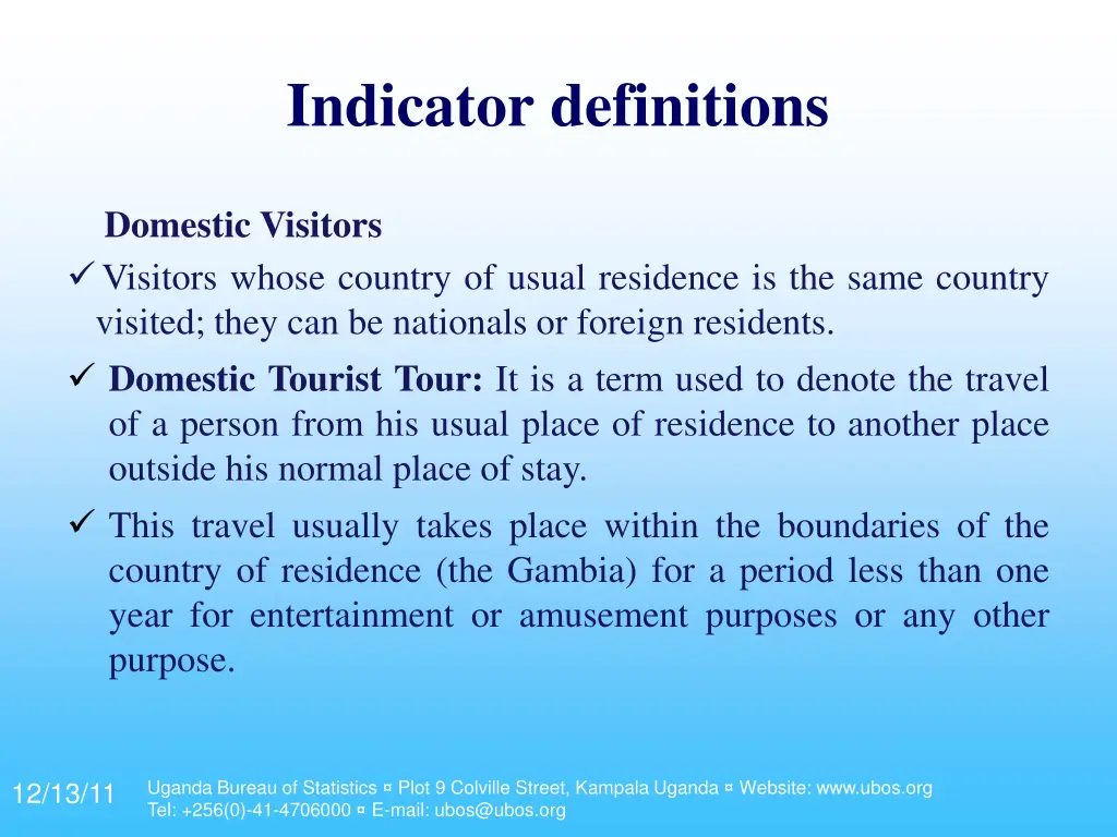 indicator definitions