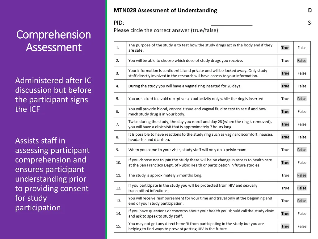 comprehension comprehension assessment assessment