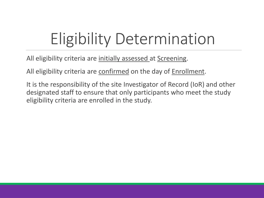 eligibility determination