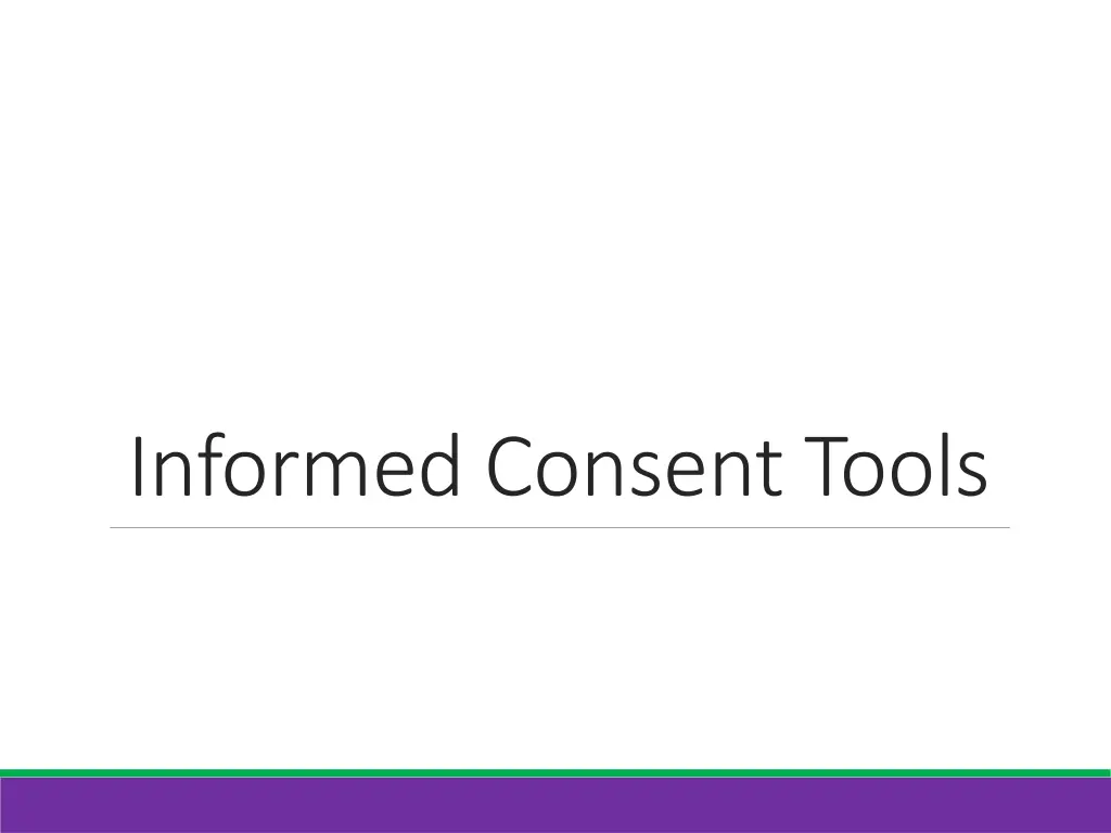 informed consent tools