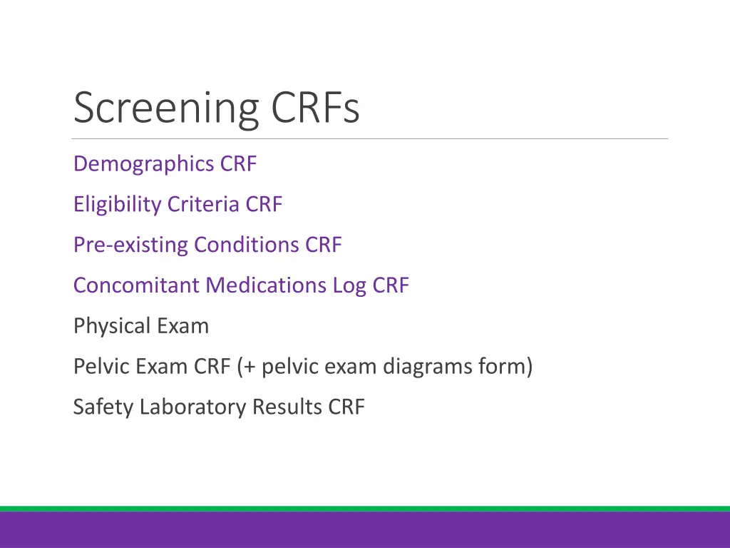 screening crfs