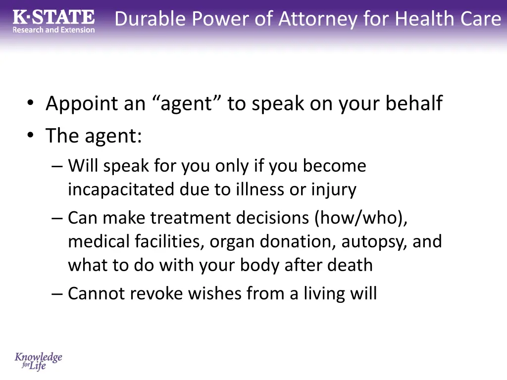 durable power of attorney for health care