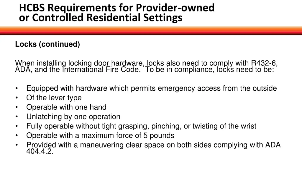 hcbs requirements for provider owned 4