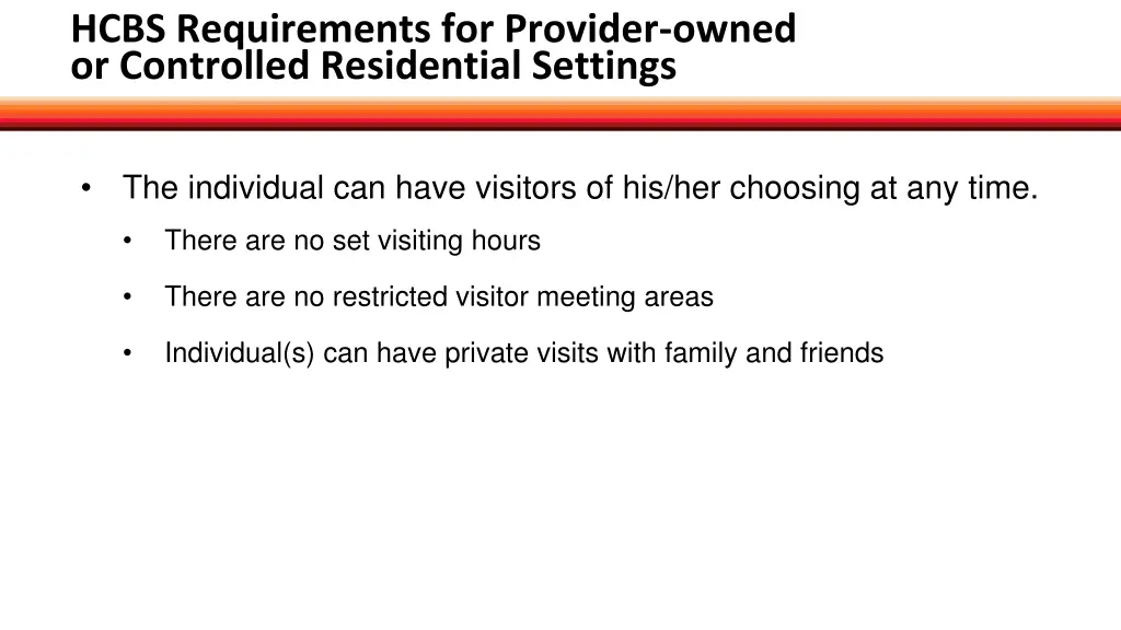 hcbs requirements for provider owned 8