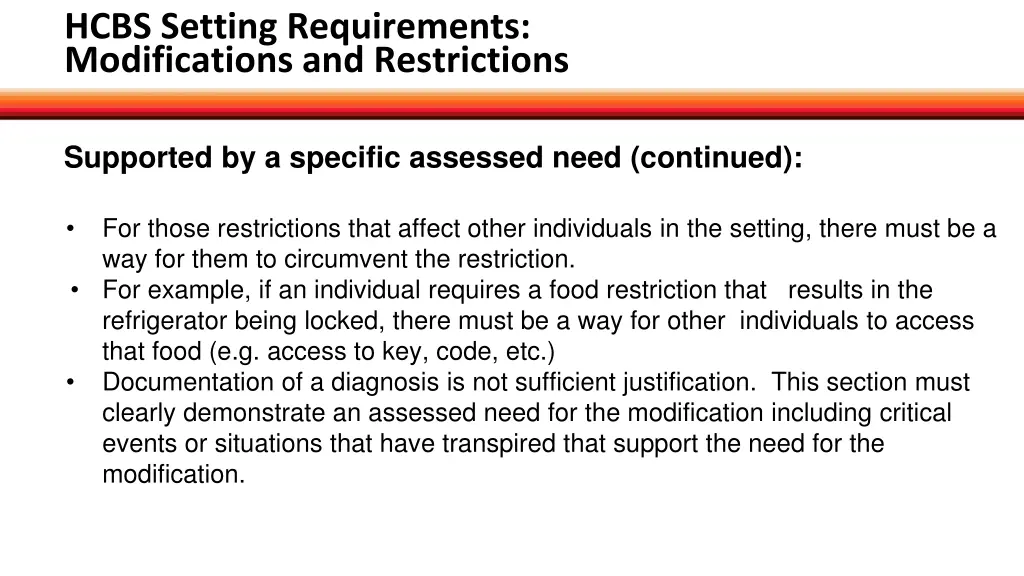 hcbs setting requirements modifications 2