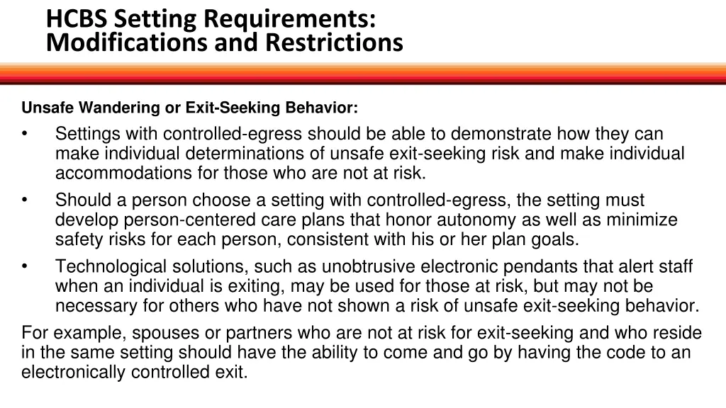 hcbs setting requirements modifications 4