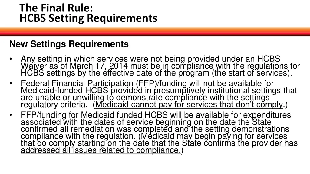 the final rule hcbs setting requirements 2