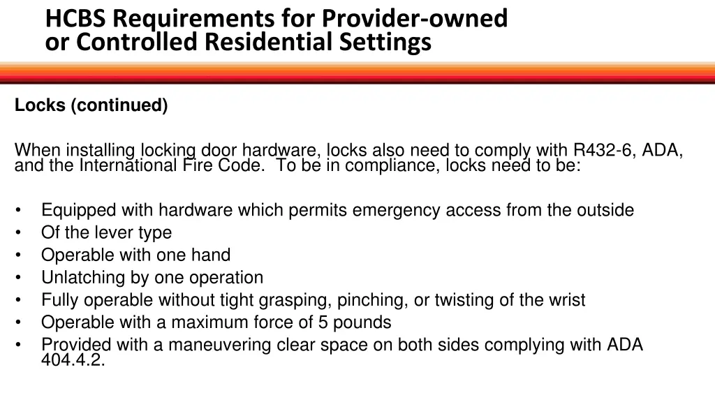 hcbs requirements for provider owned 4