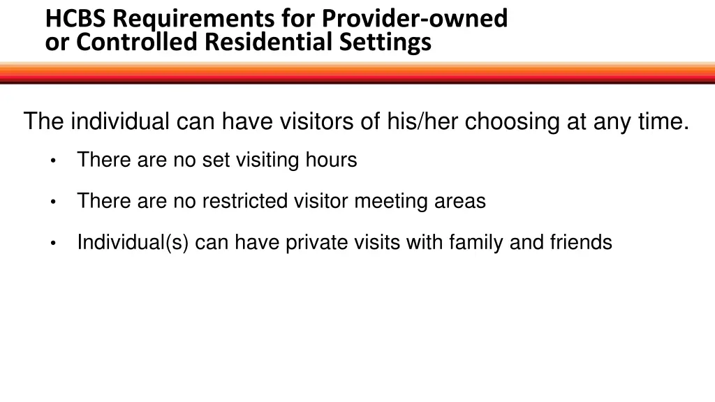 hcbs requirements for provider owned 5