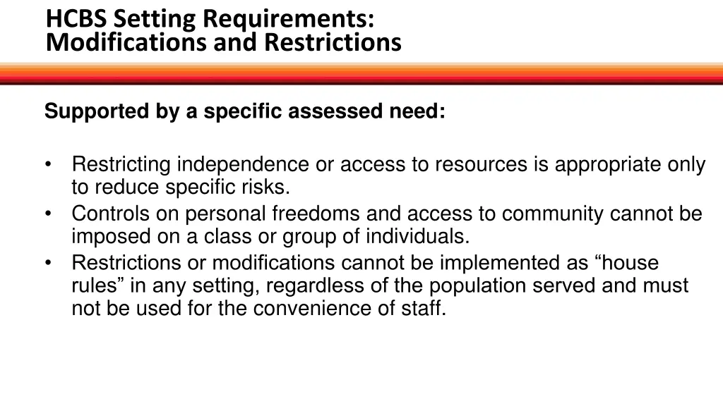 hcbs setting requirements modifications 1