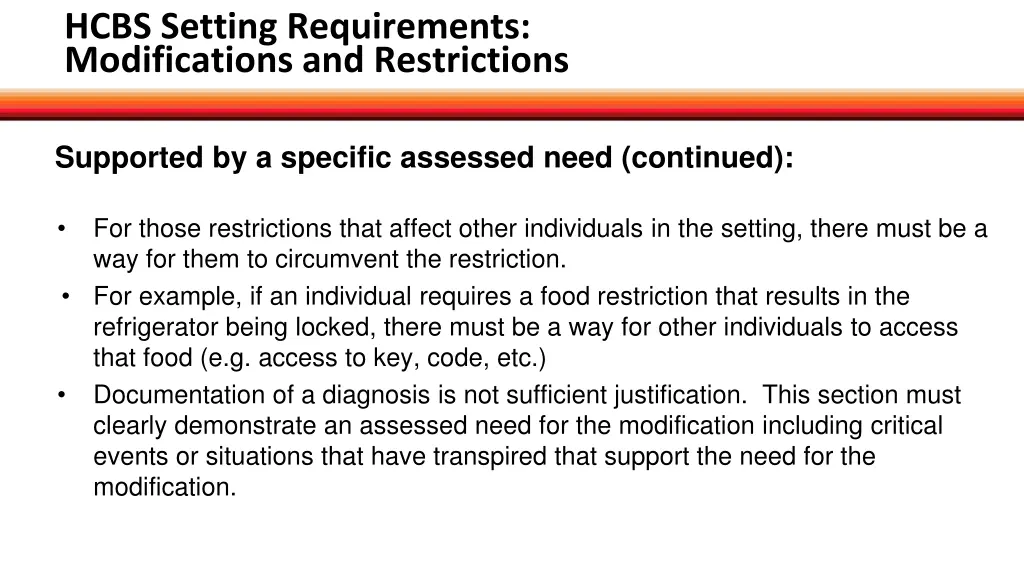 hcbs setting requirements modifications 2