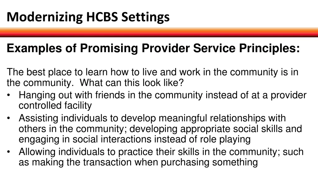 modernizing hcbs settings