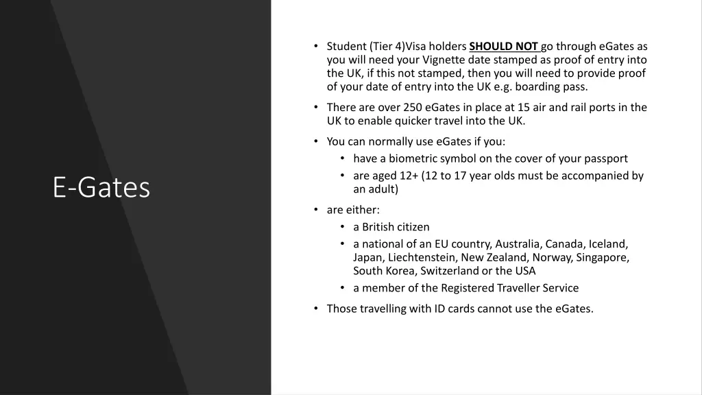 student tier 4 visa holders should not go through