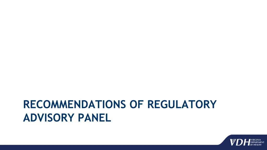 recommendations of regulatory advisory panel