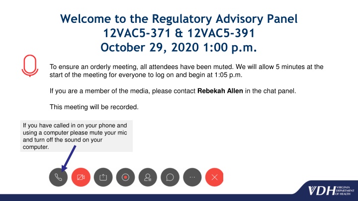 welcome to the regulatory advisory panel 12vac5