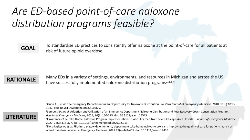 are ed based point of care naloxone distribution