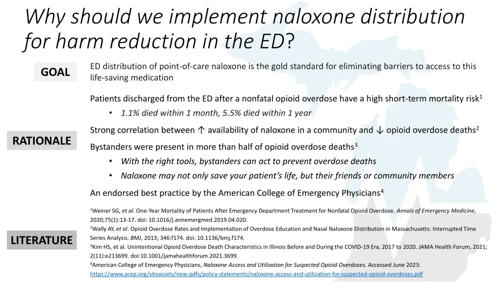 why should we implement naloxone distribution