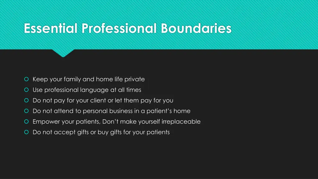 essential professional boundaries