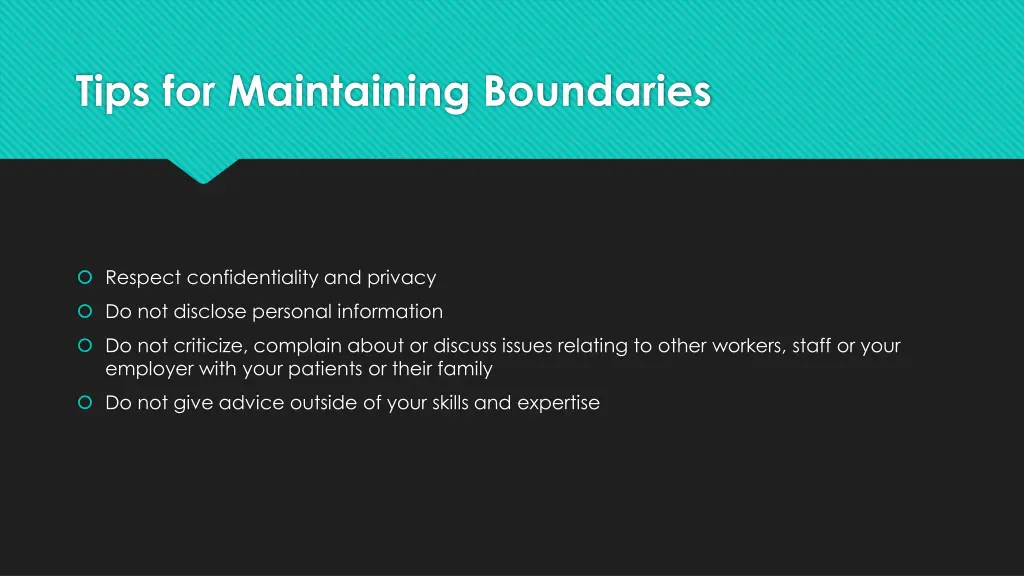 tips for maintaining boundaries