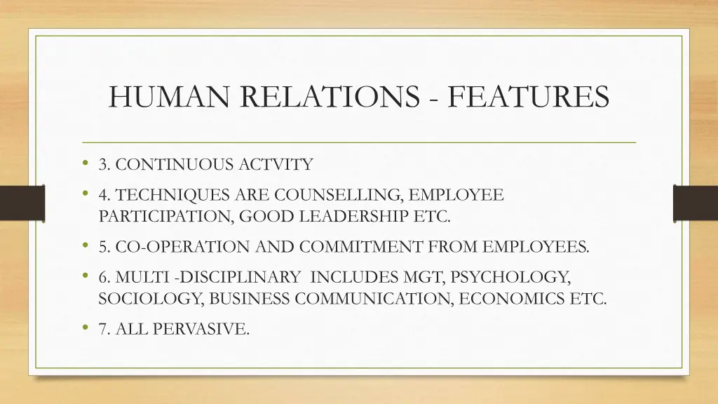 human relations features