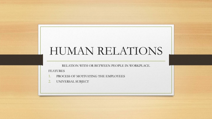 human relations