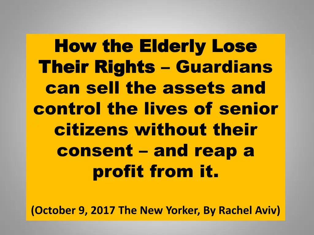 how the elderly lose how the elderly lose their