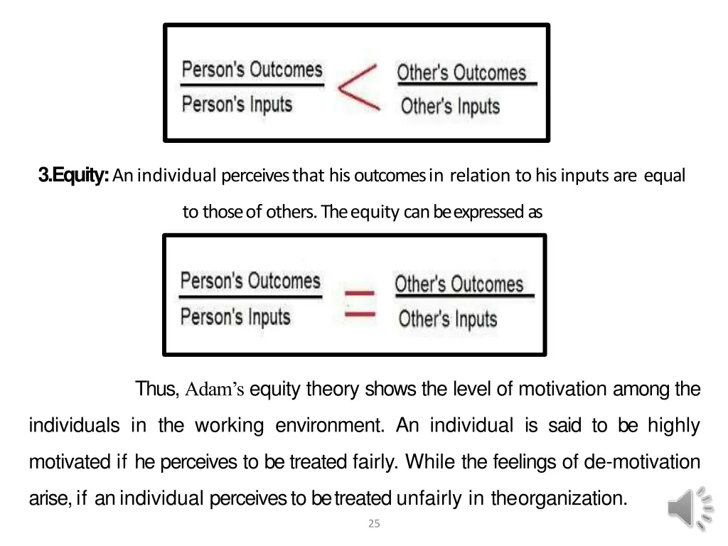 3 equity an individual perceives that