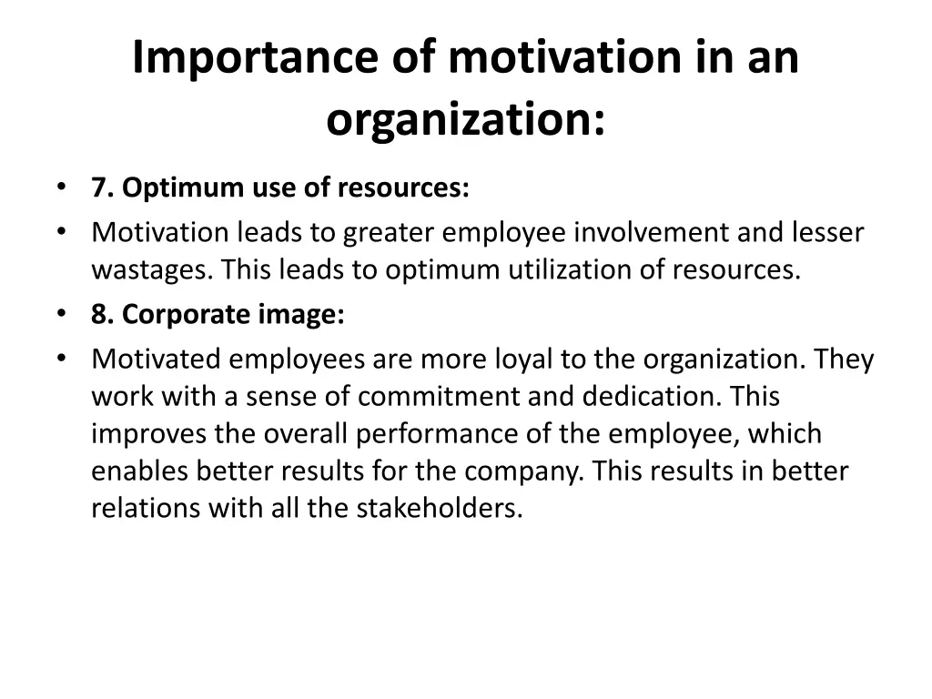 importance of motivation in an organization 2