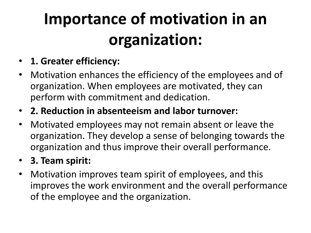 importance of motivation in an organization