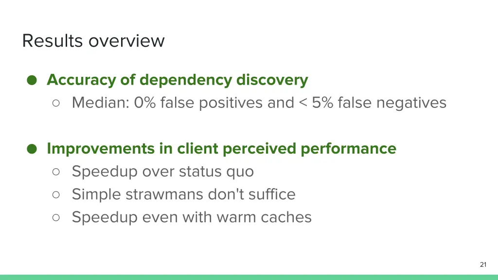 results overview