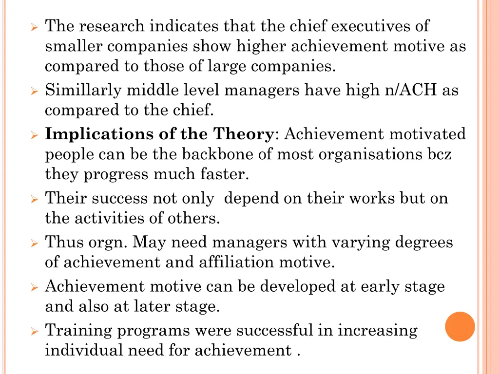 the research indicates that the chief executives